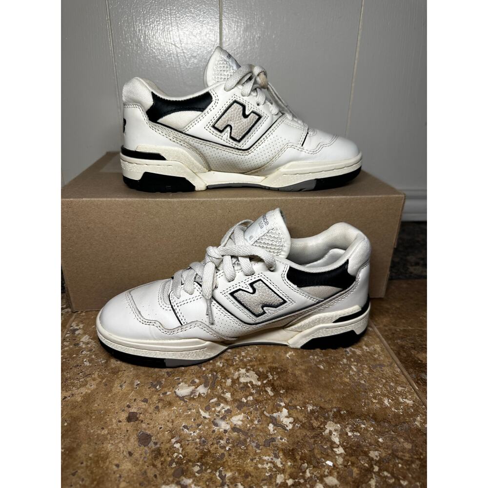 New Balance 550 White Black Gray Leather Mens Sneakers Sz M5 W6.5 Fashion Shoes